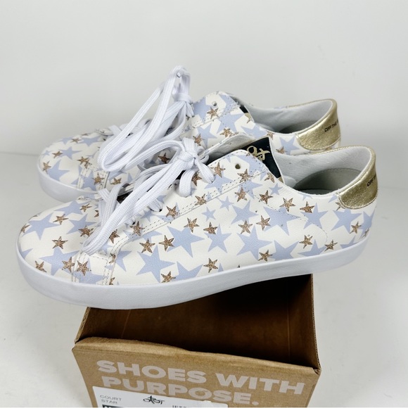 NIB OTBT Court Star Print Leather Sneaker - Picture 1 of 6